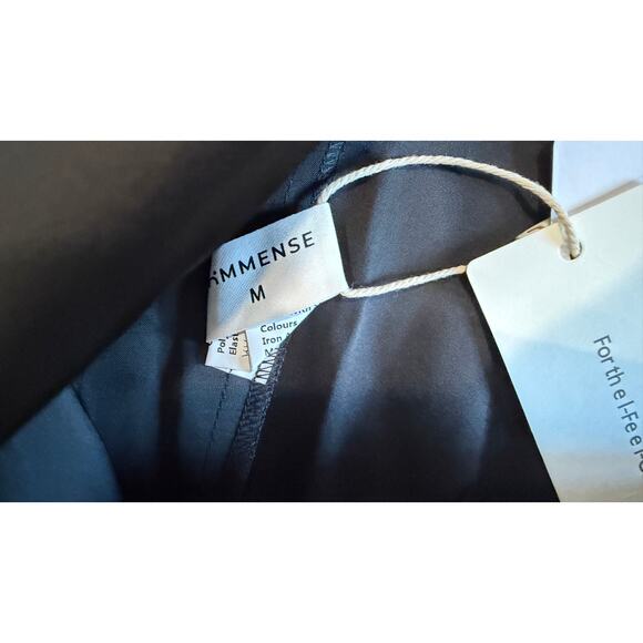 Commense Elegant Old Money Halter Backless Satin Long Dress Black Minimalist M - Picture 5 of 8